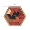 Casse-Tête en Bois : Le Tangram Hexagonal (dimensions)