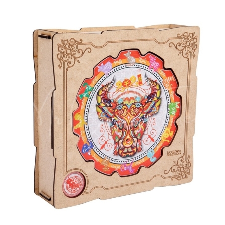Puzzle en Bois : Le Buffle (boîte)