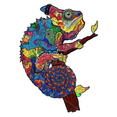 Puzzle en Bois : Le Caméléon