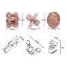 Casse-Têtes : Dimensions : Assortiment de 6 Casse-Têtes (3 en Bois, 3 en métal)