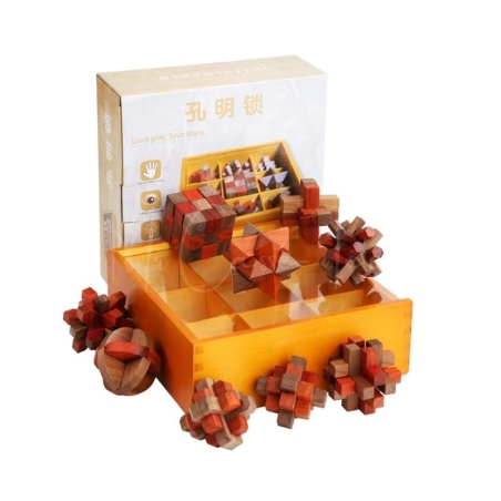 Casse-Tête En Bois : Coffret Premium de 9 Casse-Têtes - Mr Casse-Tête