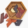 Casse-Tête en bois : Le Tangram Hexagonal (11 pièces)
