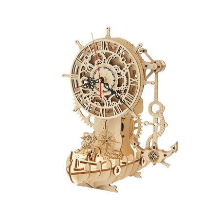 Puzzle 3D : Bateau Pirate Horloge - Vue côté - Mr Casse-Tête