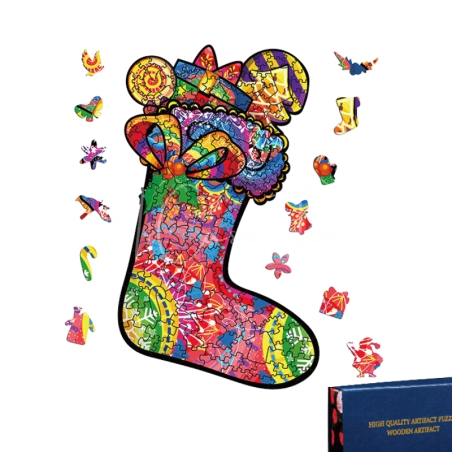 Puzzle En Bois - La Chaussette De Noël - Mr Casse-Tête