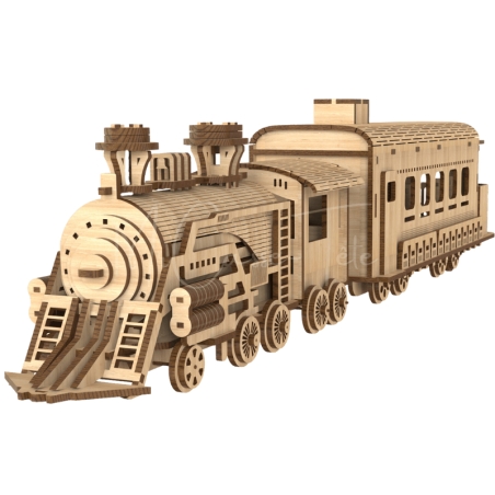 Puzzle 3D en bois - Locomotive et wagon - Mr Casse-Tête