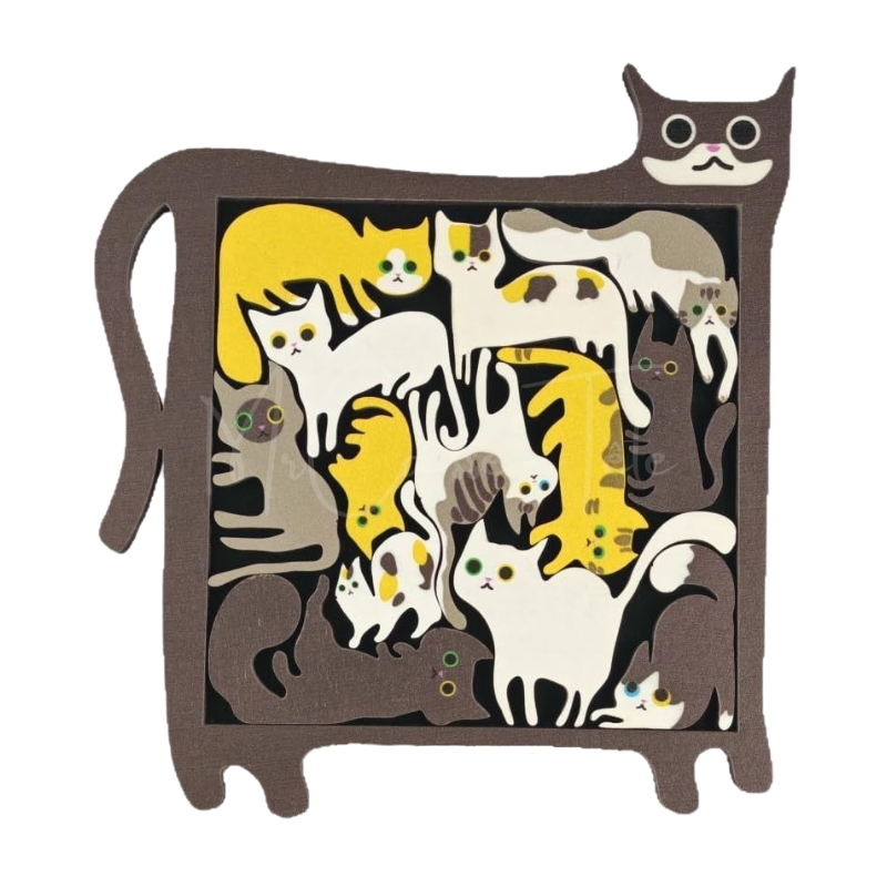 Casse-Tête En Bois : Maman Chat - Mr Casse-tête