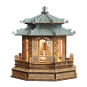 Vue de face du puzzle 3D en bois assemblé de la Lanterne Impériale Chinoise - Mr Casse-Tête