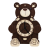 Vue de face du puzzle 3D en bois L'Ourson Horloge - Mr Cassse-Tête
