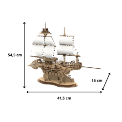Dimensions du navire l'Étoile de Belhaven : 41,5 cm x 16 cm x 54,5 cm