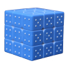 Faces en biais des 4 et 5 du cube mécanique bleu pour déficient visuel - Mr Casse-Tête